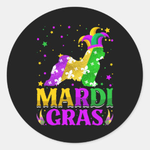 Dog Maltese Mardi Gras Maltese Dog Masquerade Floa Classic Round Sticker