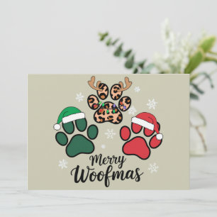 Dog Mama Christmas Merry Woofmas Dog Lover Xmas Holiday Card