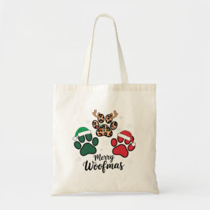 Dog Mama Christmas Merry Woofmas Dog Lover Xmas Tote Bag