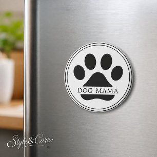 Dog Mama Custom Text Paw Print Fridge Magnet Gift