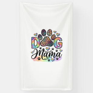 Dog Mama Paw Leopard Rainbow Watercolor Hearts_1 Banner