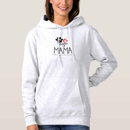 Dog Mama Paw red heart personalized dog Hoodie