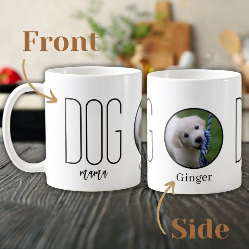 Dog Mama Photo Dog Lover with Name Coffee Mug