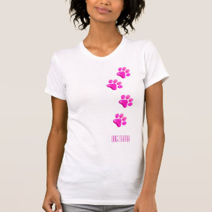 DOG MAMA Pink Paw Prints Pet Lover Fun T-Shirt