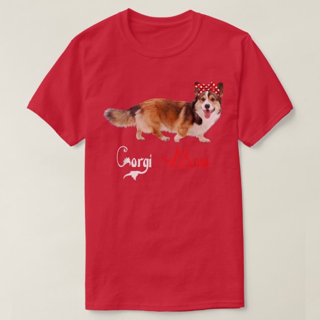 Dog Mama Puppy Mom Corgi T-Shirt (Design Front)