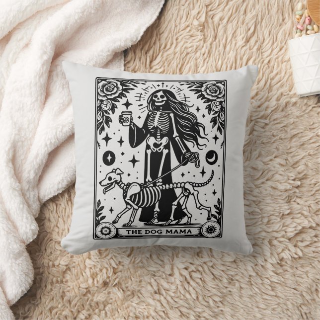Dog Mama Tarot Theme Double Sided  Throw Pillow (Blanket)