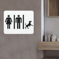 Dog Man Woman Funny Restroom home Bathroom