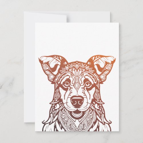 Dog Mandala Ornamental Hand Drawn Dog Mandala Holiday Card