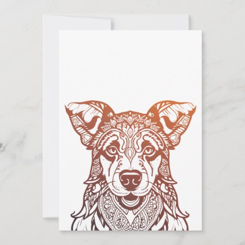 Dog Mandala Ornamental Hand Drawn Dog Mandala Holiday Card