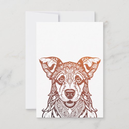 Dog Mandala Ornamental Hand Drawn Dog Mandala Thank You Card