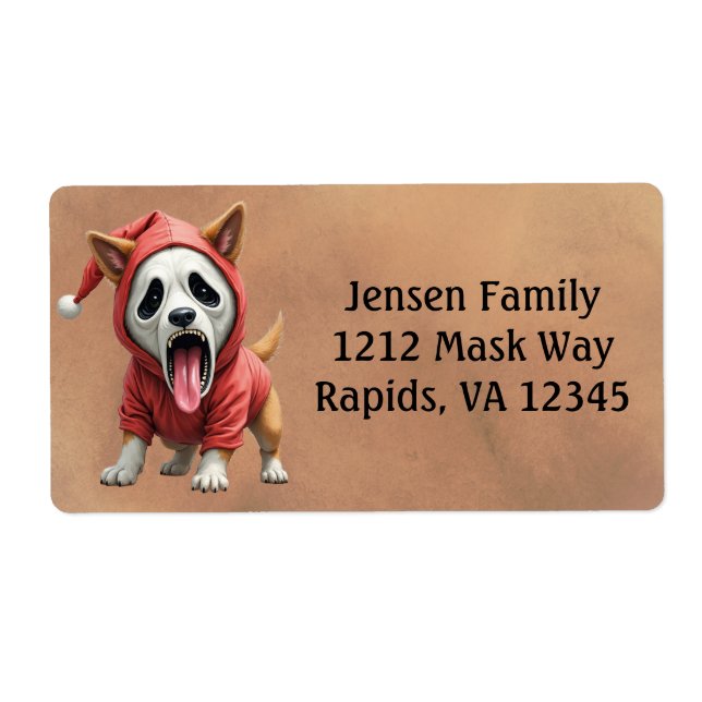 Dog Mask Halloween  Label (Front)