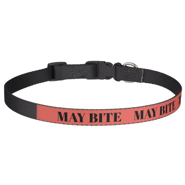 Dog MAY BITE, warning collar (Front)