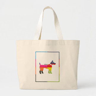 DOG MAYA AZTEC DRCHOS.COM 12VV CUSTOMIZABLE PRODUC LARGE TOTE BAG
