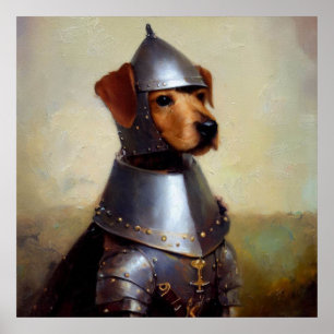 Dog Medieval Knight Poster