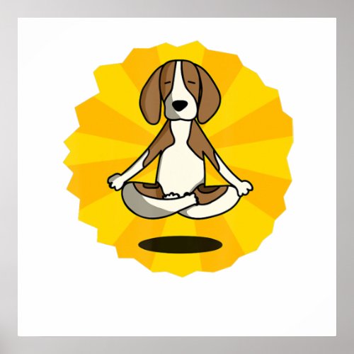 Dog Meditation Yoga Beagle Labrador Husky Sheperd Poster