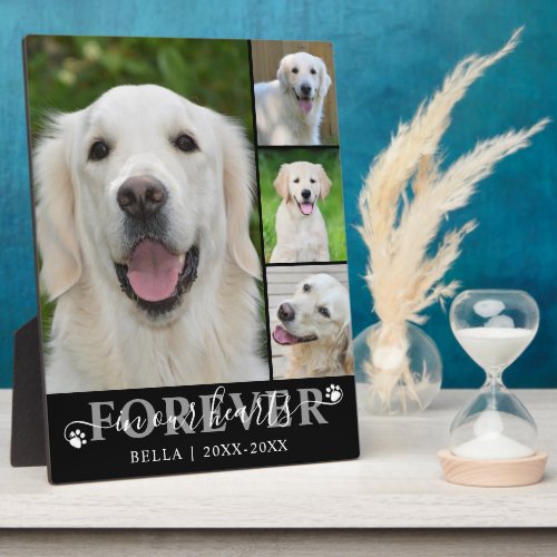 Dog Memorial 4 Photo Forever in our Hearts Plaque