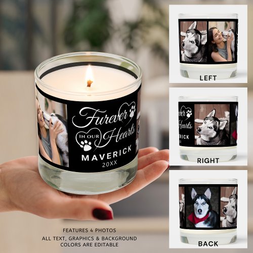 Dog Memorial 4 Photos Furever in Our Hearts Scented Candle
