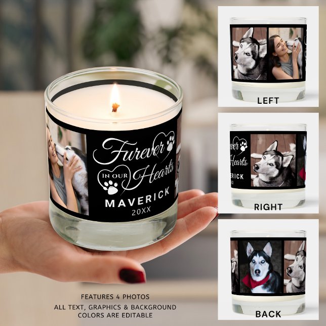 Dog Memorial 4 Photos Furever in Our Hearts Scented Candle (Creator Uploaded)