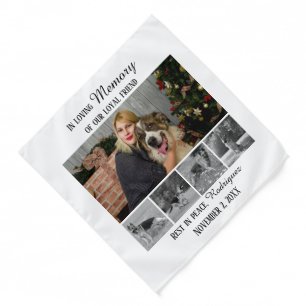 Dog Memorial 5 Photo Collage Pet Tribute Bandana