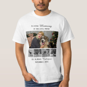 Dog Memorial 5 Photo Collage Pet Tribute T-Shirt