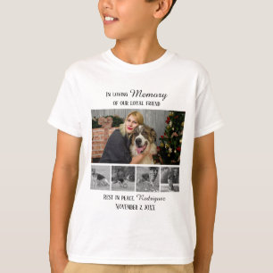 Dog Memorial 5 Photo Collage Pet Tribute T-Shirt