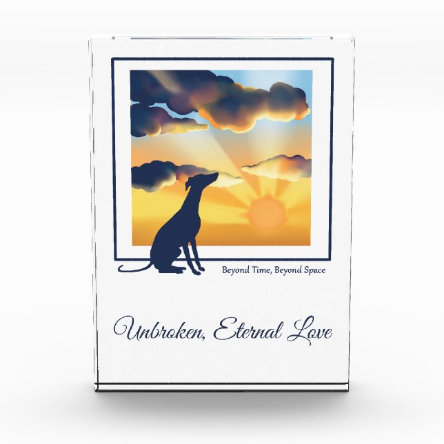Dog Memorial Acrylic Photo Block - Sighthound (Front)