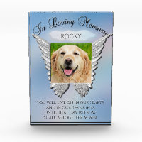 Dog Memorial Angel and Sky Look Acrylic Award
