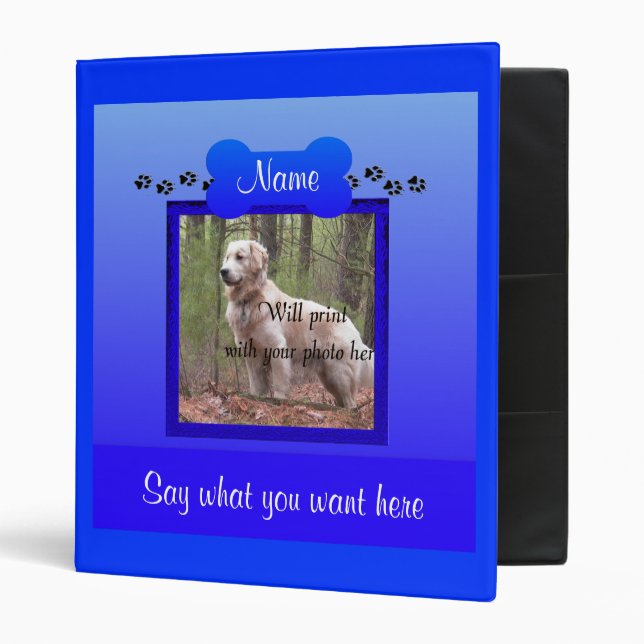 Dog Memorial Blue Keepsake Binder (Front/Inside)