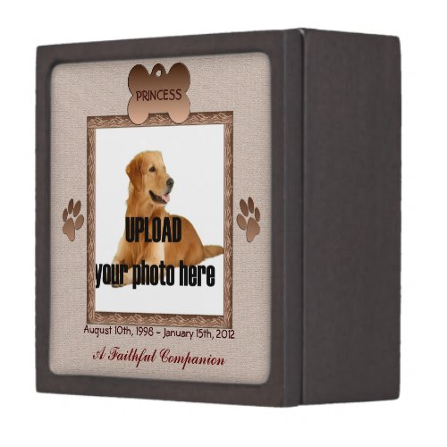 Dog Memorial Brown Tones Keepsake Box