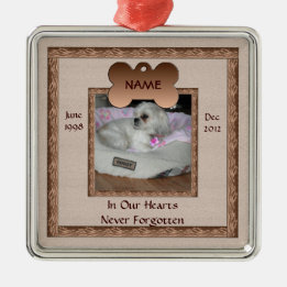 Dog Memorial Brown Tones Metal Ornament