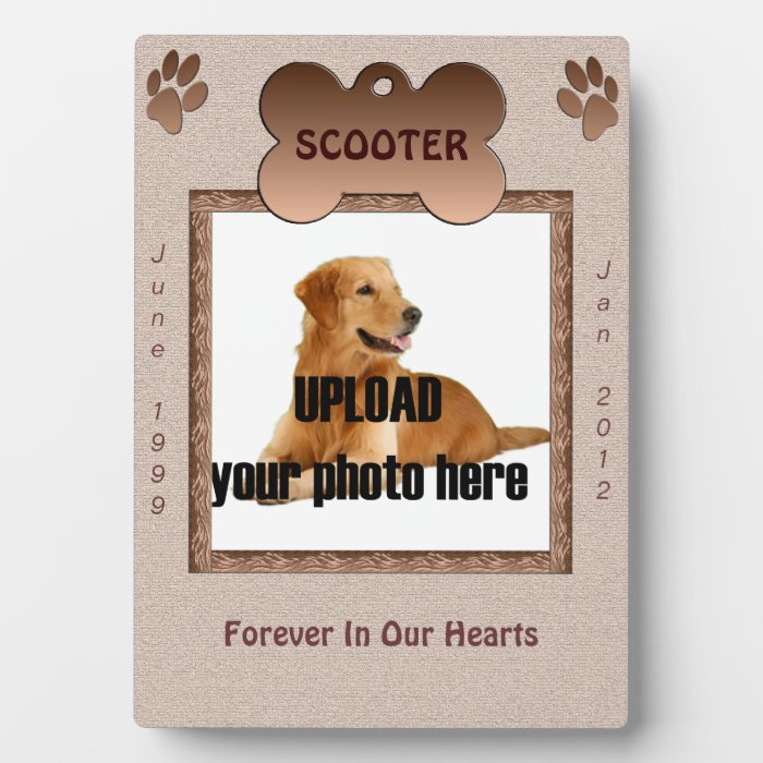 Dog Memorial Brown Tones Photo Plaques