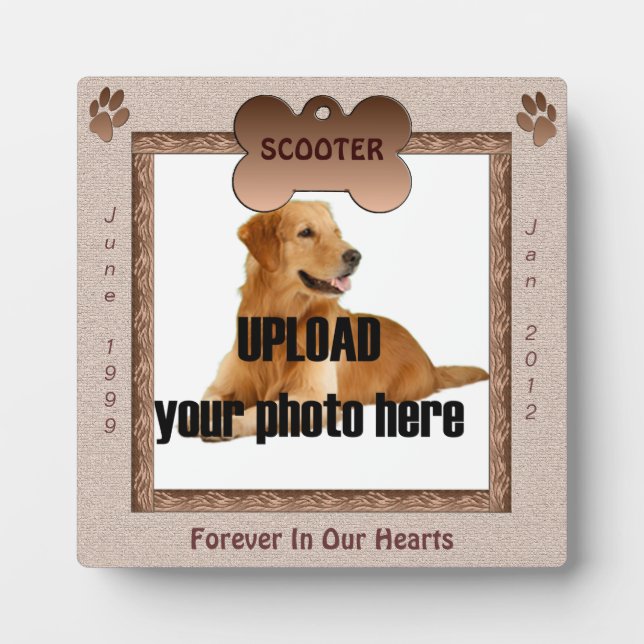 Dog Memorial Brown Tones Plaque (Front)