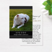 Dog Memorial Card - Black - Don't Grieve Poem (Desk)