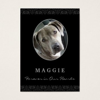 Dog Memorial Card - Black Photo Oval Frame by juliea2010 at Zazzle