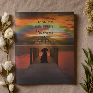 Dog Memorial Card Rainbow Bridge Sunset