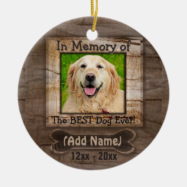 Dog Memorial Ceramic Ornament (Front)