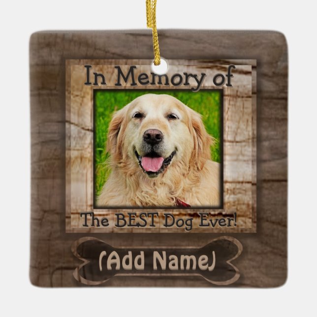Dog Memorial Ceramic Ornament (Front)