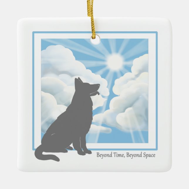 Dog Memorial Ceramic Ornament - German Shepherd (Front)