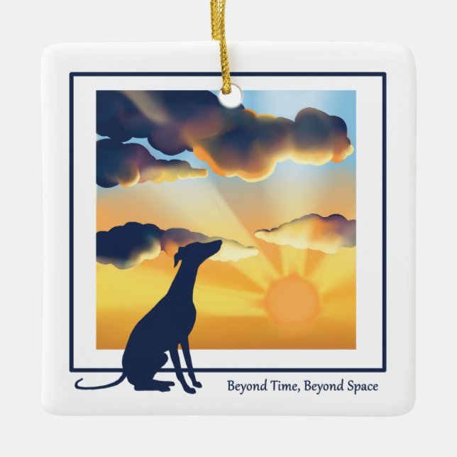 Dog Memorial Ceramic Ornament - sighthound  (Front)