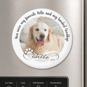 Dog Memorial Favorite Hello Hardest Goodby Photo Magnet