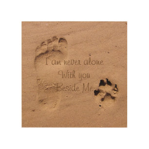 Dog memorial Footprints in Sand Personalized Wood Wall Decor