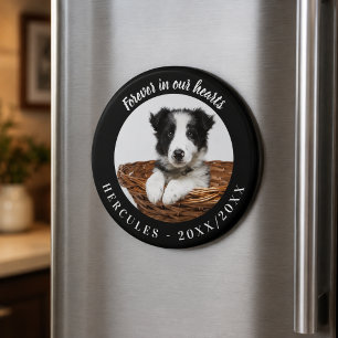 Dog Memorial Forever In Our Hearts Black Magnet