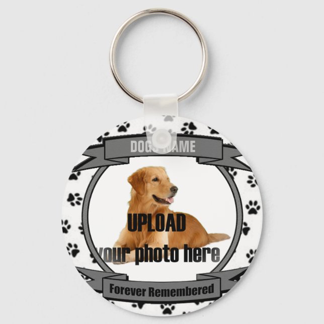 Dog Memorial Forever Remembered Keychain (Front)
