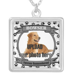 Dog Memorial Forever Remembered Silver Plated Necklace