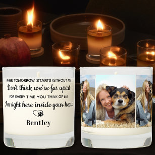 Dog Memorial Gift - Custom 3 Photos - Pet Loss  Scented Candle