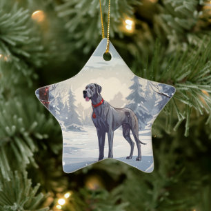 Dog Memorial Gift, Gift for Great Dane Lover Ceramic Ornament