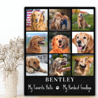 Dog Memorial Gift Pet Loss Custom 9 Photo Collage