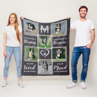 Dog Memorial Gift- Pet Loss Monogram Dog Keepsake Fleece Blanket