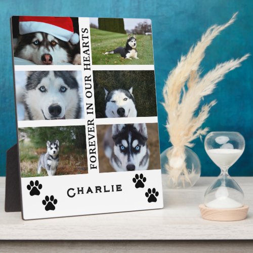 Dog memorial gift pet loss photo collage keepsake plaque