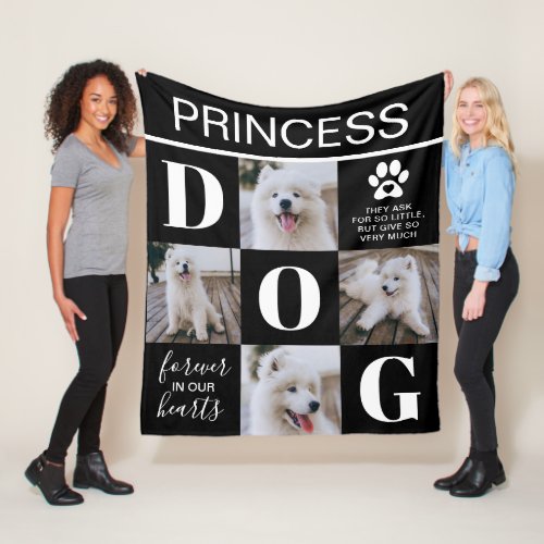 Dog Memorial Gift  Pet Loss Photo Fleece Blanket